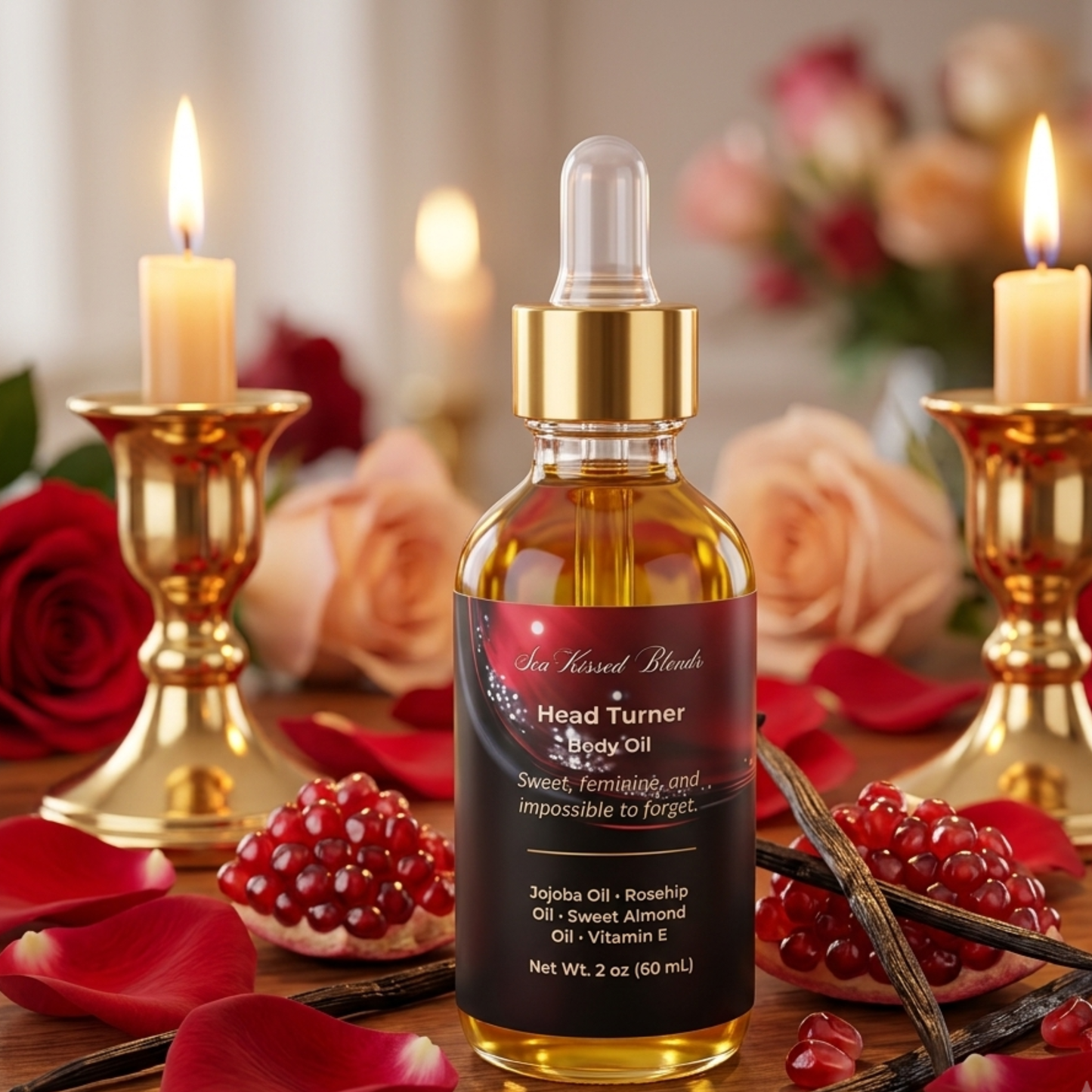 Head turner body oil
